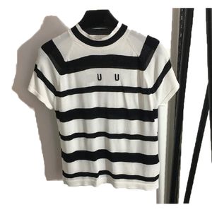 デザイナーレディースTシャツトップセーターレタープリントTシャツファッション編み半袖TシャツラウンドネックTシャツベストセクシーなティーサイズS-Lマルチ