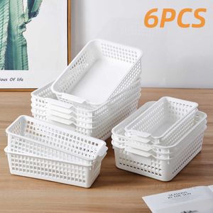 Förvaringslådor BINS 6st Desktop Storage Basket Multifunktion Lagring Box Storage Basket For Toy Cosmetic Stationery Office Kitchen Organizer P230324