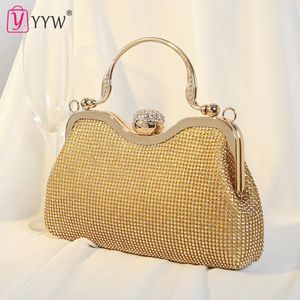 Evening Bag Clutch Bag Diamond Female Silver Day Wedding Purse Party Banket Black Gold Bolsas Mujer 230325