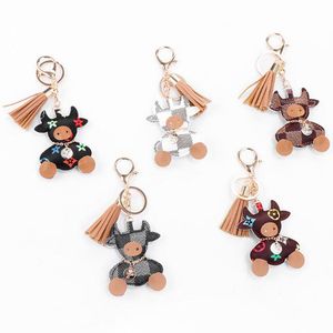 hot sell cartoon animal keychains pendant creative car bag decoration charm key holder party gift 5 colors