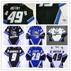 커스텀 Danbury Trashers Uhl Hockey Jersey Custom 49 Brent Gretzky 29 Scott Stirling 9 Mike Bayrack 42 Brad Wingfield 16 Mike Rupp 17 Galante