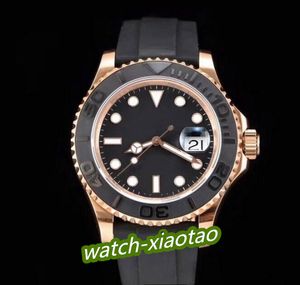 Perfect Quality Mens Watches Basel Super 126655 Automatic Movement Rose Gold Rubber Strap Black Dial Bezel Waterproof Sapphire Glass