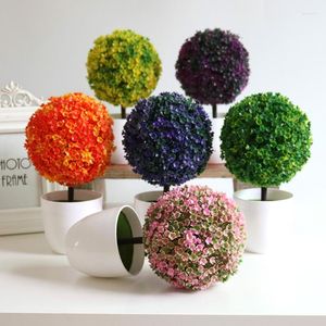 Decorative Flowers Artificial Mini Bonsai Tree Ornaments Simulated Pot Plants Potted Garden Decor Home Office Desktop Room Decorations