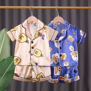 Baby pyjamas sätter barnkläder kläder sätter nya sommarbarn tecknad pyjamas för flickor pojkar sömnkläder långärmad bomull nattkläder w9dp#