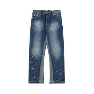 Calças masculinas plus size jeans versáteis com estampa de letras High Street calças masculinas casuais