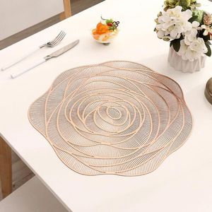 Masa Paspasları Placemats PVC Gül Altın Mat Yalıtım Padü Noel Partisi Dekor Mutfak kaymaz ısıya dayanıklı yastık