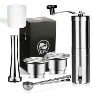 Kaffeefilter Wiederverwendbare Kaffeekapsel für Nespresso-Edelstahl-Espressotassen Nachfüllbare Kaffeepads-Kapsel mit Tamper-Dosierring 230324