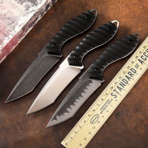 Outdoor Camping Hunting Straight Knife Special Forces CS GO Tactics G10 Handle Self-defense D2 Sharp Survival Window Breaker EDC