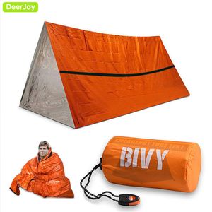 Tents and Shelters Emergency Tent Shelter Survival Tent 2 Person Resistant Ultra Lightweight Life Tent Water and Windproof Tube Tent Camping Hiking 230324