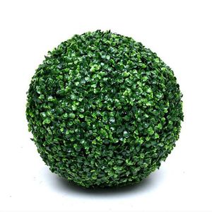 Fiori decorativi 1pc grande pianta artificiale verde palla topiaria albero bosso festa di nozze decorazioni per la casa all'aperto piante erba di plastica