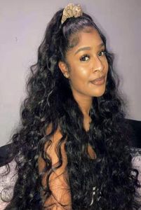 ペルーボディHDレース黒人女性のための人間の髪のかつら130密度Glueless 100未処理のバージンレミーウェットウェイブプリックDiva13592690