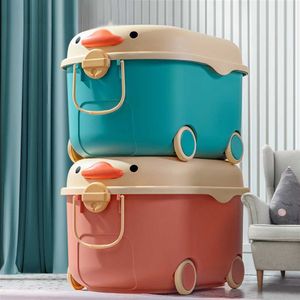 Storage Boxes Bins Household Plastic Storage Basket Multi-color Dustproof Baby Clothes Snacks Large-capacity Children Toy Storage Box Multipurpose P230324