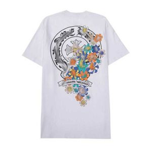 Ch Luksusowa koszulka Męska klasyczna marka TEE TEE MĘŻCZYZN KOBIETA SANSKRIT LITET BLUSKITS KRÓTKOWY RĘKÓW Designer Para T-shirty Cross Unisex TEE TEE TEE CXPC