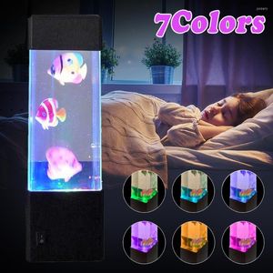 Bordslampor LED Small Fish Night Light Color Changing Lamp Aquarium Electric Fancy Lava Children's Gift Family Room Decorations