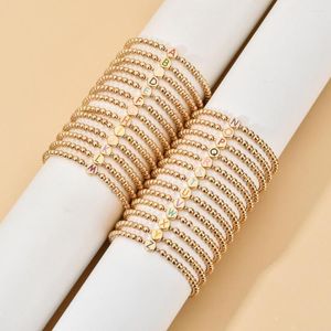 Cazibe bilezikler diy adı dijital mektup boho kadınlar el yapımı bilezik özel disk boncuklar pulseras