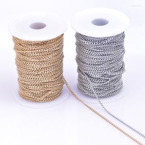 Kedjor 1Meter/Lot Rostfritt stål 3mm Bredd Kabel Länkkedjor Halsband Kvinnor Män armbandsmycken Tillverkar leveranser