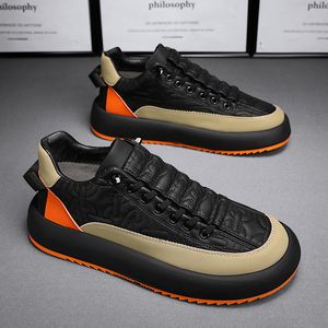 Dress Shoes Men Vulcanized Sneakers Tennis Sports PU SlipOn Mix Color Good Quality Skateboarding Walking Casual Shoe For Male 230325