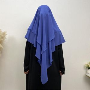 Etniska kläder 2023 muslimska kvinnor bönklänning hijab lång halsduk abaya stor overhead jilbab chiffon plain khimar eid ramadan