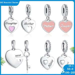 925 perline siver charms per braccialetti di fascino pandora designer per le donne mamma figlia zio nipote migliore amico ciondola