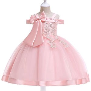 Девушка платья вышивка шелковое платье принцессы для девочки цветочные цветочные девушки зимняя вечеринка Рождество Хэллоуин Детская одежда Y2303