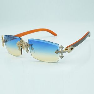 Cross Diamond Cool Sunglasses 3524031 с натуральными оранжевыми деревянными ногами и 57 мм