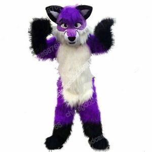 Super Cute Purple Fox Mascot Costume Halloween Natale Fancy Party Dress Personaggio dei cartoni animati Outfit Suit Carnevale Unisex Adulti Outfit