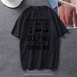 Magliette da uomo Previsioni del fine settimana Golf e bevande Maglietta unisex super morbida 2023 Taglia moda Tops Tees