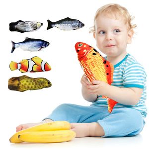 Electric/RC Animals Kids Fish Simulation Toy For Cat Playing Training Tool And Pets Mint Fish Chew Toys Baby Animal Model Cognitive Interactive Gift 230325