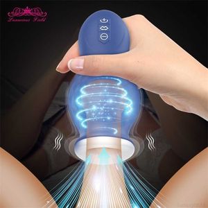 Adulto massageador masculino masturbação copo máquina de sucção automática para homens oral vaginal pênis vibrador brinquedo masturbador boquetes