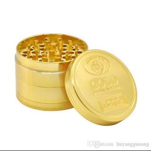 Tubos de fumantes Novo moedor de fumaça de metal quatro camadas direto de 60 mm de zinco de zinco fumaça de moeda de ouro