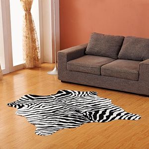 Tappeti Tappeto Imitazione Peli Zebra E Motivo Mucca Tappetino Soggiorno Camera Da Letto Decorazione Domestica Lana Lunga Aumenta Antiscivolo