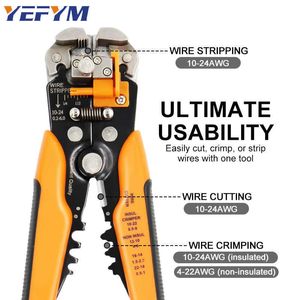 Wire Stripper-tång 0,25-6 mm/10-24Awg Ye-1 kabelskärare Praktisk elektrisk automatisk multifunktionell reparation Crimping Tools