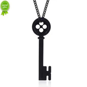 New Horror Movie Coraline Necklace Cartoon Black Button Key Skull Collar Necklace Dragonfly Hairpin for Women Jewelry Gift