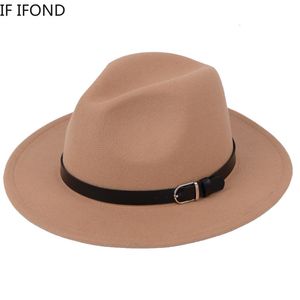 Stingy Brim Hats Classic British Fedora Men Men Women Имитация шерстяной зимы