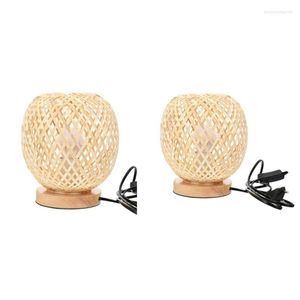 Lampade da tavolo Bamboo Lampada rattan in stile giapponese comodino camera da letto decorazione fai -da -te