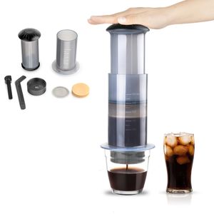 Kahve Potları Espresso Kahve Makinesi Portable Cafe Fransa Press Cafecoffee Pot Filtreler ile Aeropress Makine Kağıt Kiti 230324