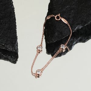 18k guldpläterad silver diamantkedja armband smycken kvinnor halsband kedja länk lyxhjärthänge halsband toppkvalitet bröllop fest kvinnor gåvor flickor flickor