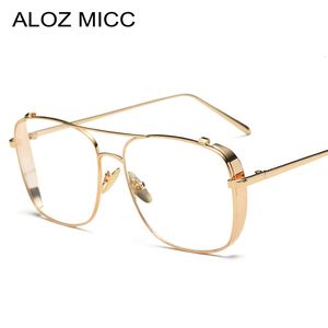 Okulary przeciwsłoneczne ramy Aloz micc est mężczyźni okulary kobiety złoto czyste okulary marka projektant metalowych damskich okularów Q414 230325