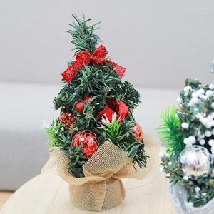 Flores decorativas Mini Bouquet de Planta de Natal Fake Artificial Bonsai Artificial para Decoração de Ano em casa Small Bar Table Craft 2023