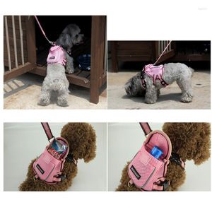 Coprisedili per auto per cani Moda Sport Zaino per animali domestici Maglia di lusso Rosa Caffè Cuccioli Borsa per piccoli animali Borsa da scuola con guinzaglio per Chihuahua