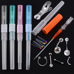 Nosringar Studs Steel Sterilised Piercing Needles IV Catheter With Body Jewelry Kit 14G 16G 18G 20G 22G 230325