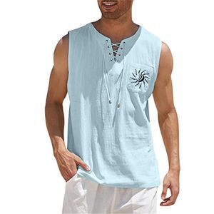 Canotte da uomo Camicie estive da uomo marrone chiaro Maschile primaverile e sportivo casual Top senza maniche Western T per uomo Camicie da allenamentoUomo