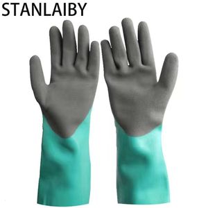 Painting Supplies Reusable Heavy Duty Safety Work Gloves Acid Labor Protection Wear Resistant Anti Skid And Anti Cutting Rubber 230324