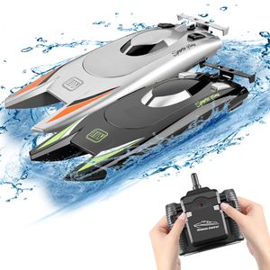 ElectricRC -båtar 30 kmh RC Boat 24 GHz Hög hastighet Racing Speedboat Remote Control Ship Water Game Barn Toys Children Gift 230325