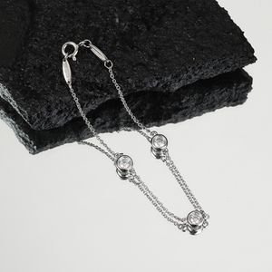 Braccialetti con catena di diamanti in argento placcato oro 18 carati gioielli da donna collane catena di collegamento collana con pendente a cuore di lusso Festa di nozze di alta qualità Regali per donna set per ragazze