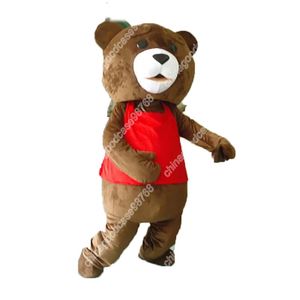Fun Brown Teddy Bear Mascot Costume Costume Cartoon Fursuit Outfits Party Dress Activity Walking Animal Clothing Halloween