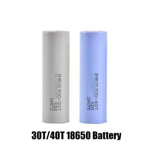 Top Quality INR21700 30T Battery 3000mAh 40T 4000mAh 21700 Lithium 35A 3.7V Li-ion Rechargeable Batteries Cell for Samsung Grey Blue