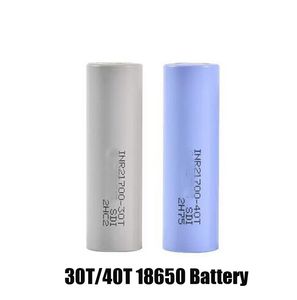 InR21700 30T-batteri 3000 mAh 40T 4000mAh 21700 Litium 35A 3.7V Li-ion uppladdningsbar battericell för Samsung Grey Blue