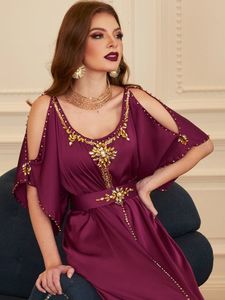 Roupas étnicas Caftan Marocain de Soiree Kaftan Abaya Dubai Islã Islã Rúme de vestido muçulmano