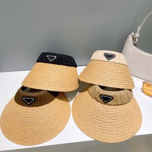 Women Visor Hats Designer Sunhat Cap For Womens Casual Straw Hat Fashion Women Beach Hat Casquette Fitted Bucket Letter P Caps With Bag